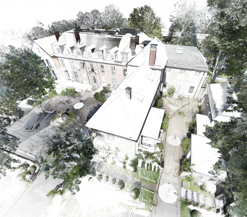 Point cloud visualization of a building